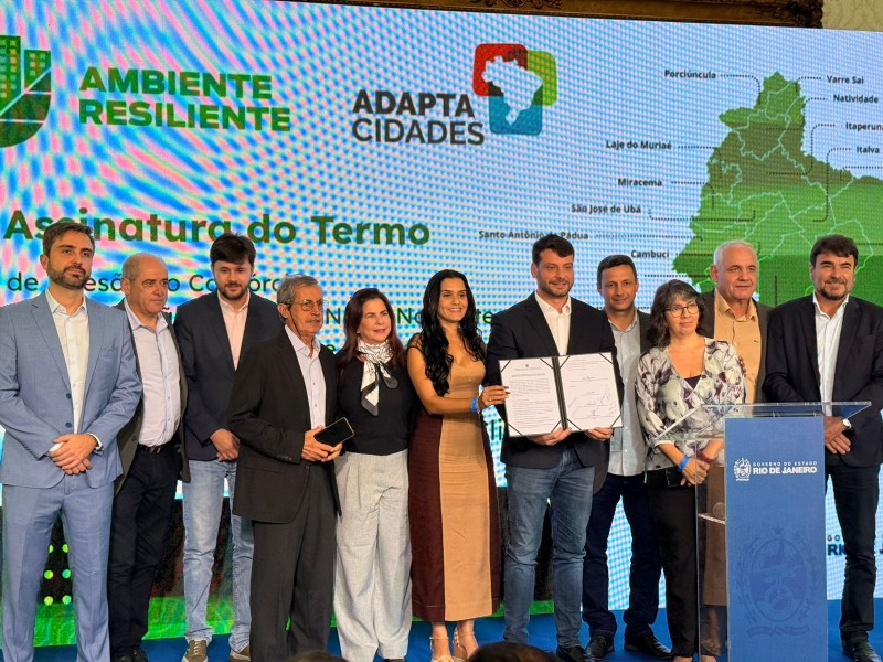 CIDENNF assina adesão ao Programa AdaptaCidades durante lançamento do Programa Ambiente Resiliente, com presença do governador Cláudio Castro